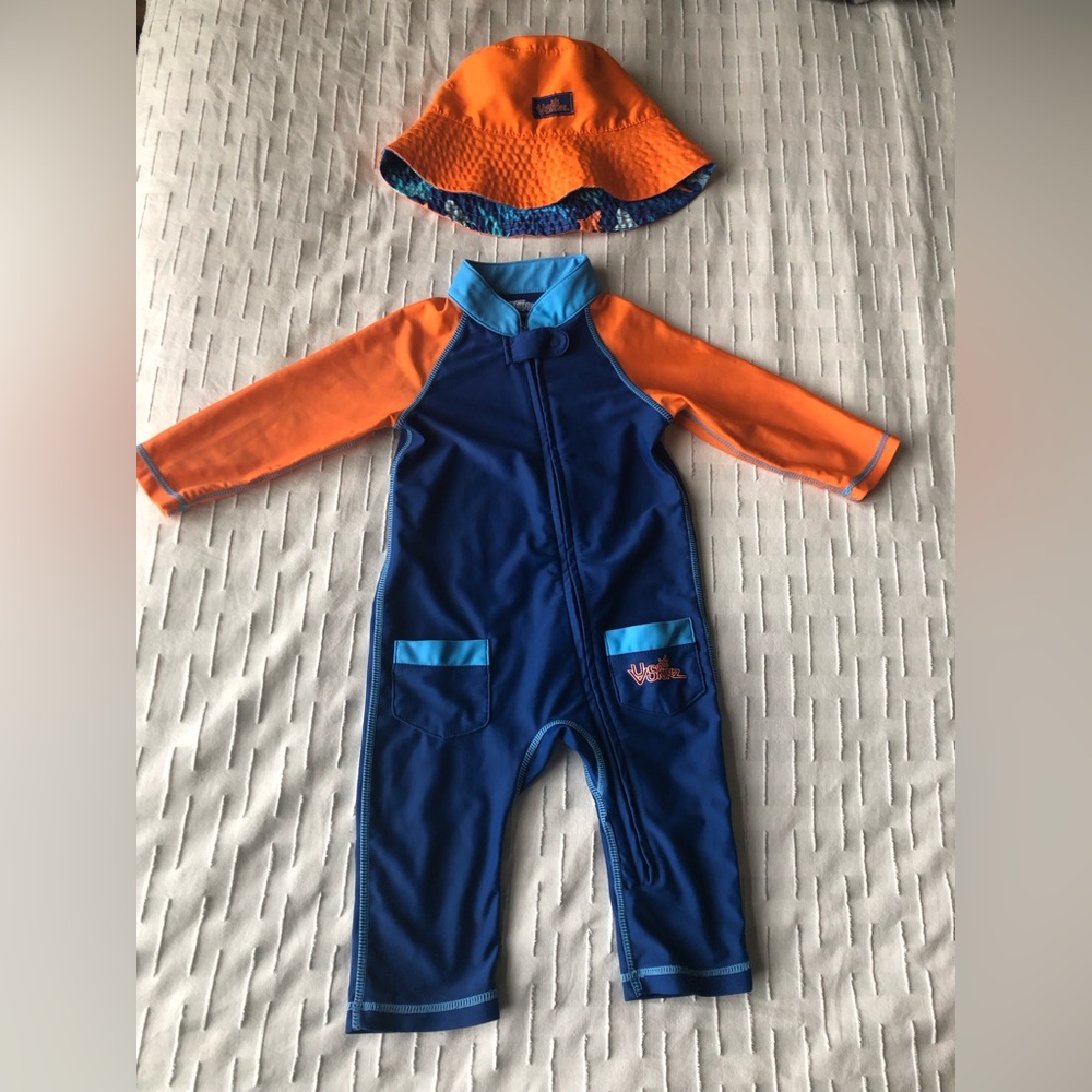 UV SKINZ UPF 50+ Toddler Swimsuit and Reversible Hat